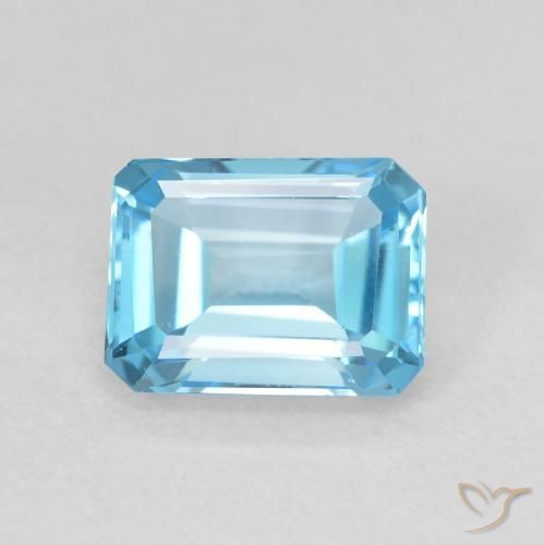 2.06ct Natural Azul Suizo Topacio, corte esmeralda, VVS