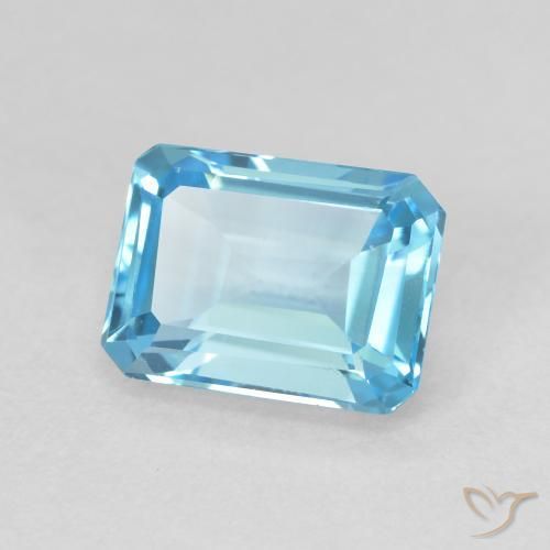 Topacio Azul Suizo natural de 2.06 ct, Corte Octágono / Esmeralda, VVS