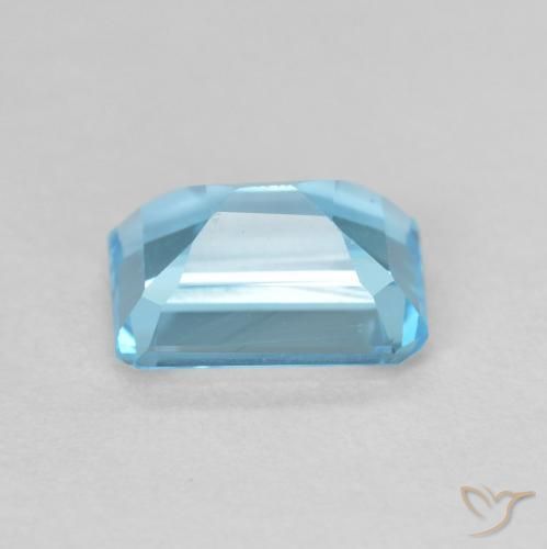 Topacio Azul Suizo natural de 2.06 ct, Corte Octágono / Esmeralda, VVS