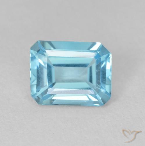 1.89ct Natural Azul Suizo Topacio, corte esmeralda, VVS