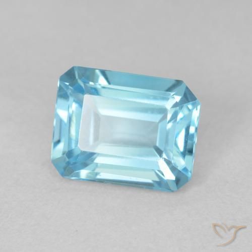 Topacio Azul Suizo natural de 1.89 ct, Corte Octágono / Esmeralda, VVS