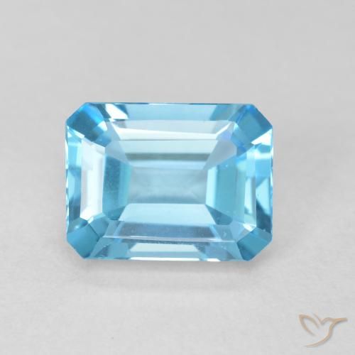 2.01ct Natural Azul Suizo Topacio, corte esmeralda, Translúcido