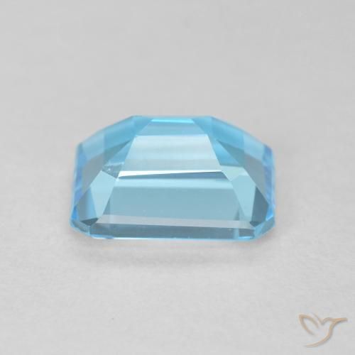 Topacio Azul Suizo natural de 2.01 ct, Corte Octágono / Esmeralda, Translúcido