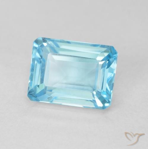 Topacio Azul Suizo natural de 2.35 ct, Corte Octágono / Esmeralda, VVS-VS