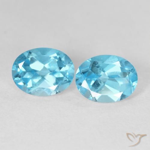4.90ctw Natural Azul Cielo Topacio, Ovalada, VVS-VS