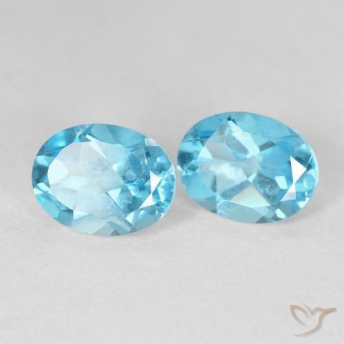 Gemas de Topacio Azul Cielo natural de 4.90 ct, Ovalada, VVS-VS