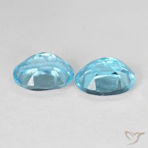Gemas de Topacio Azul Cielo natural de 4.90 ct, Ovalada, VVS-VS