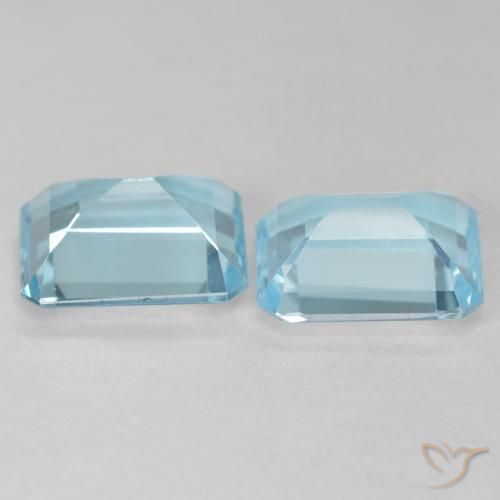 Gemas de Topacio Azul Cielo natural de 7.33 ct, Corte Octágono / Esmeralda, VVS-VS