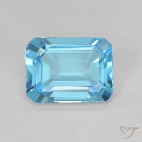 1.74ct Natural Azul Suizo Topacio, corte esmeralda, VVS