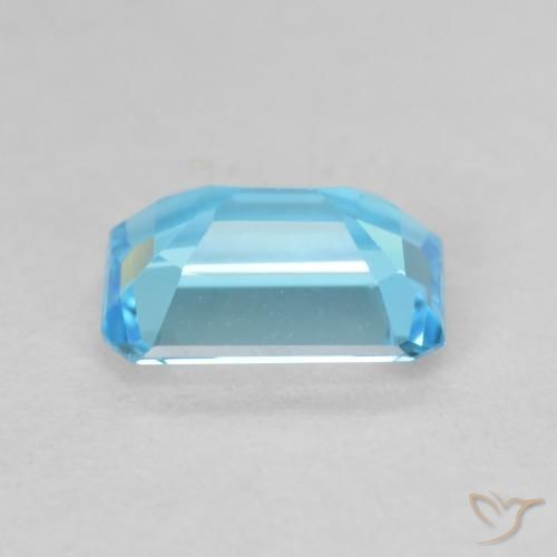 Topacio Azul Suizo natural de 1.74 ct, Corte Octágono / Esmeralda, VVS