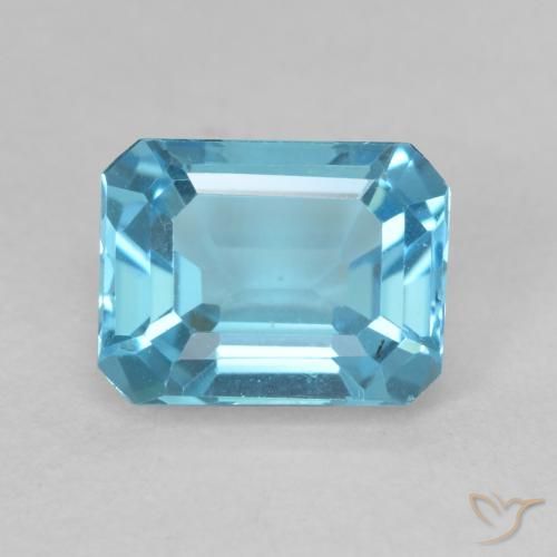 2.19ct Natural Azul Suizo Topacio, corte esmeralda, VVS