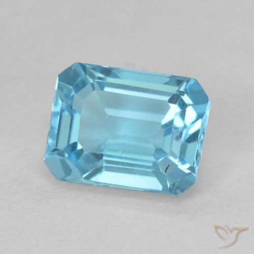 Topacio Azul Suizo natural de 2.19 ct, Corte Octágono / Esmeralda, VVS