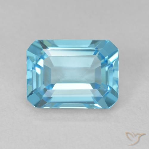 1.93ct Natural Azul Suizo Topacio, corte esmeralda, VVS
