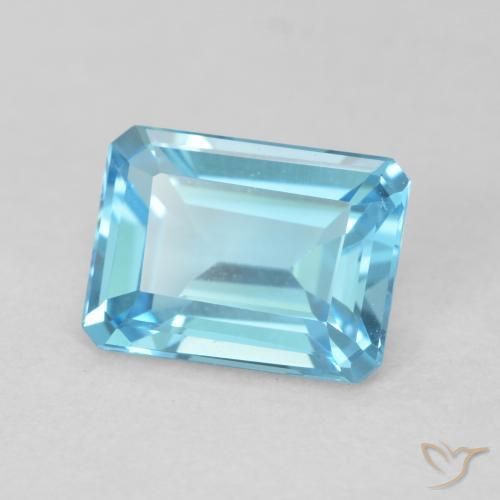 1.81ct Natural Azul Suizo Topacio, corte esmeralda, VVS