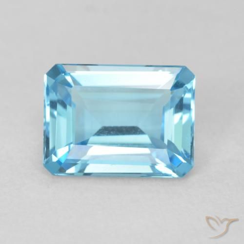 Topacio Azul Suizo natural de 1.81 ct, Corte Octágono / Esmeralda, VVS