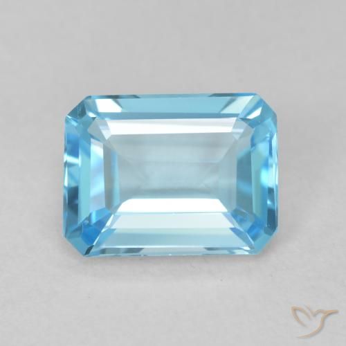 1.75ct Natural Azul Suizo Topacio, corte esmeralda, VVS