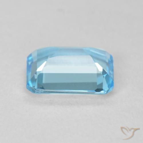 Topacio Azul Suizo natural de 1.75 ct, Corte Octágono / Esmeralda, VVS