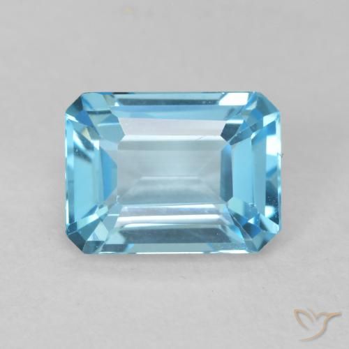 1.91ct Natural Azul Suizo Topacio, corte esmeralda, VVS