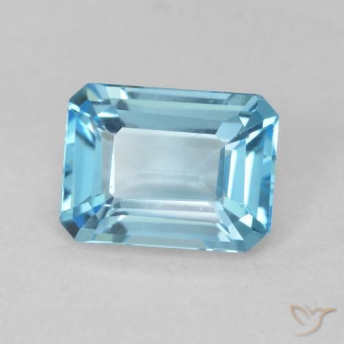 Topacio Azul Suizo natural de 1.91 ct, Corte Octágono / Esmeralda, VVS