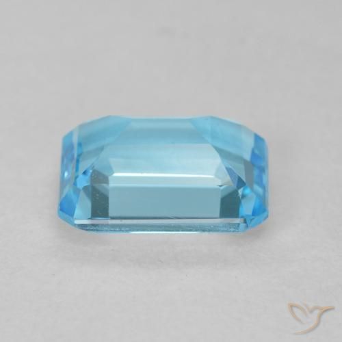 Topacio Azul Suizo natural de 1.91 ct, Corte Octágono / Esmeralda, VVS
