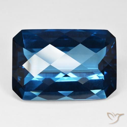 125.41ct Natural Azul Londres Topacio, corte esmeralda, VVS