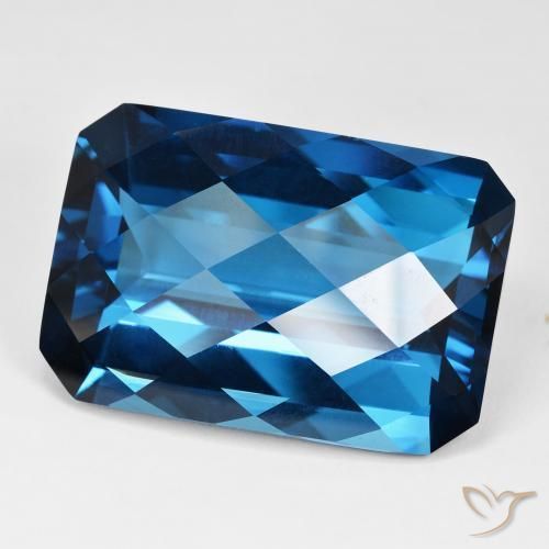 Topacio Azul Londres natural de 125.41 ct, Corte Octágono / Esmeralda, VVS