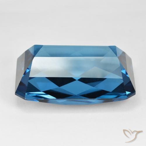 Topacio Azul Londres natural de 125.41 ct, Corte Octágono / Esmeralda, VVS