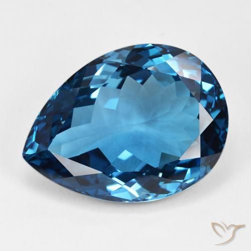 46.46ct Natural Azul Londres Topacio, En forma de pera, IF