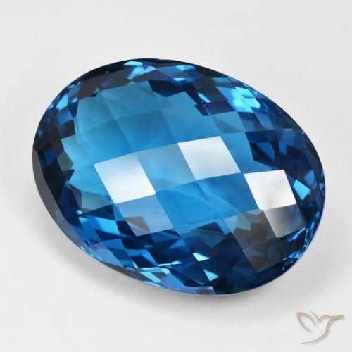 Topacio Azul Londres natural de 107.50 ct, Ovalada, IF