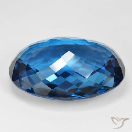 Topacio Azul Londres natural de 107.50 ct, Ovalada, IF