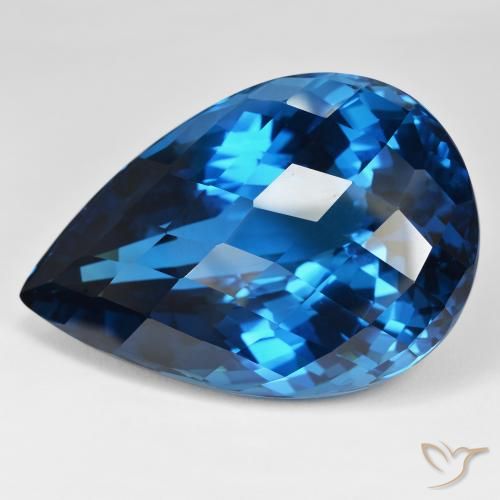 215.16ct Natural Azul Londres Topacio, En forma de pera, VVS