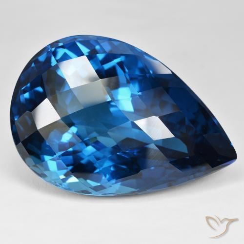 Topacio Azul Londres natural de 215.16 ct, En forma de pera, VVS