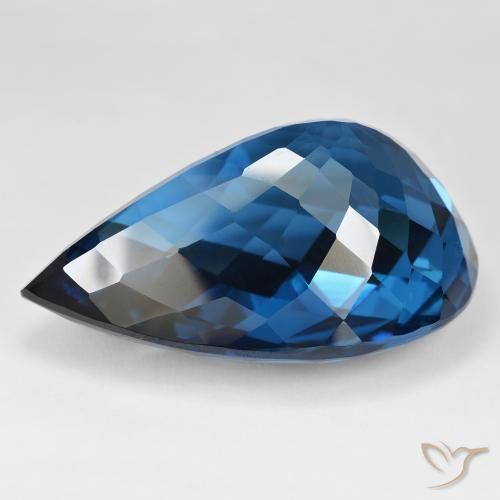 Topacio Azul Londres natural de 215.16 ct, En forma de pera, VVS