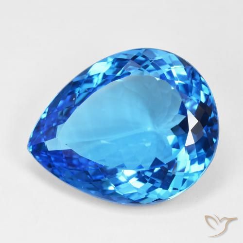 55.81ct Natural Azul azur intenso Topacio, En forma de pera, IF