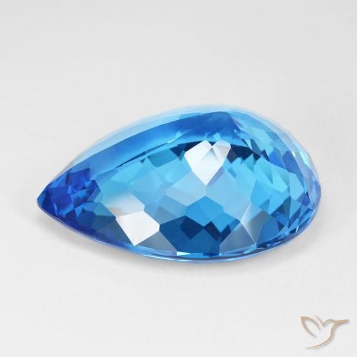 Topacio Azul azur intenso natural de 55.81 ct, En forma de pera, IF