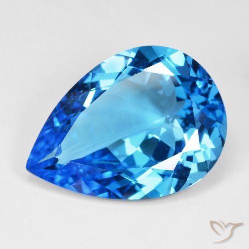 29.39ct Natural Azul suizo intenso Topacio, En forma de pera, VS