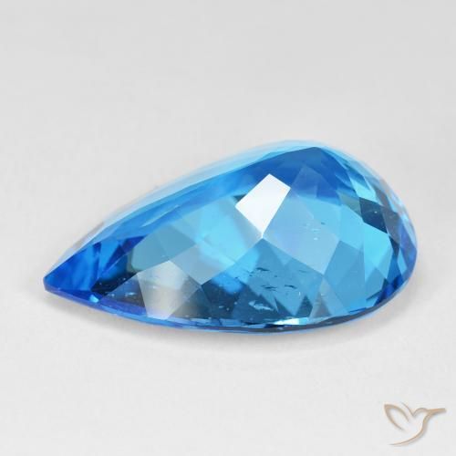 Topacio Azul suizo intenso natural de 29.39 ct, En forma de pera, VS