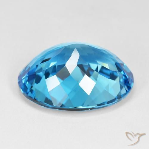 Topacio Azul Suizo natural de 35.58 ct, Ovalada, VVS