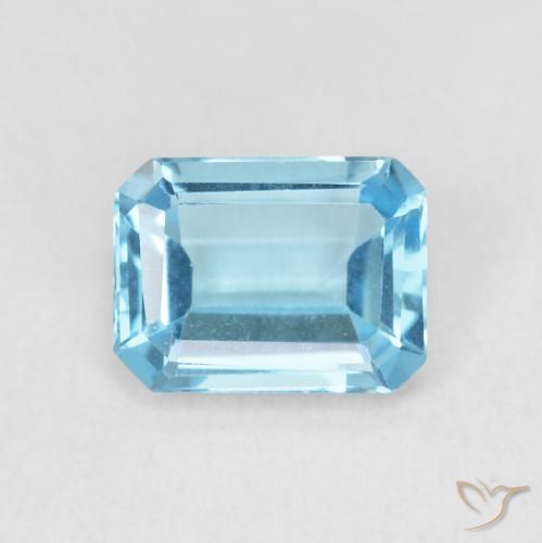 1.80ct Natural Azul maya intenso Topacio, corte esmeralda, VVS