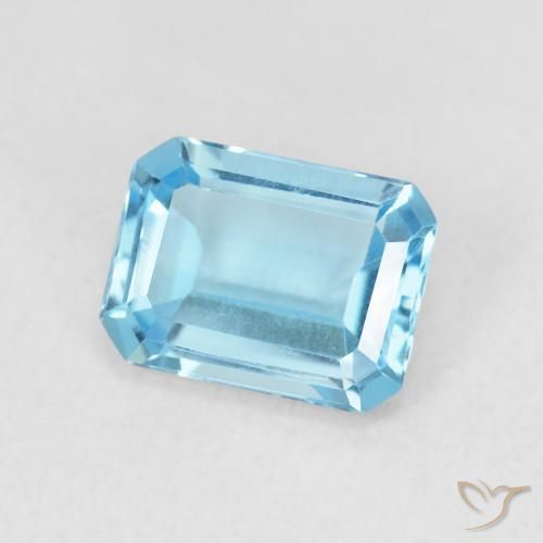 Topacio Azul maya intenso natural de 1.80 ct, Corte Octágono / Esmeralda, VVS