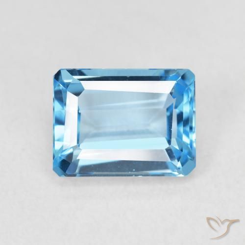 2.31ct Natural Azul Suizo Topacio, corte esmeralda, VVS