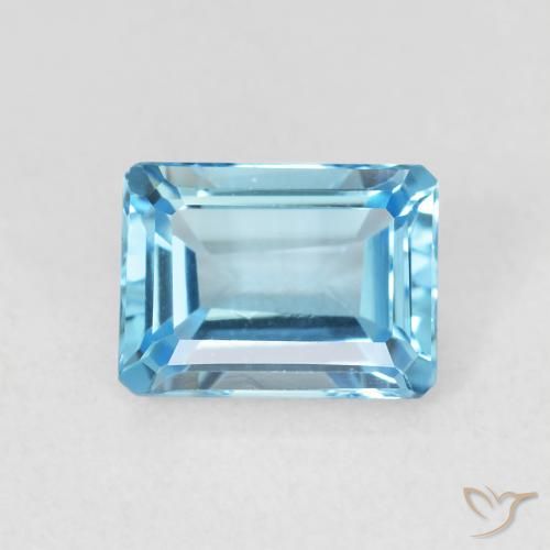 1.88ct Natural Azul Suizo Topacio, Corte Octágono / Esmeralda, VVS, Photo A
