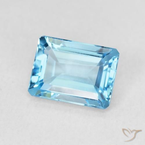 Topacio Azul Suizo natural de 1.88 ct, Corte Octágono / Esmeralda, VVS