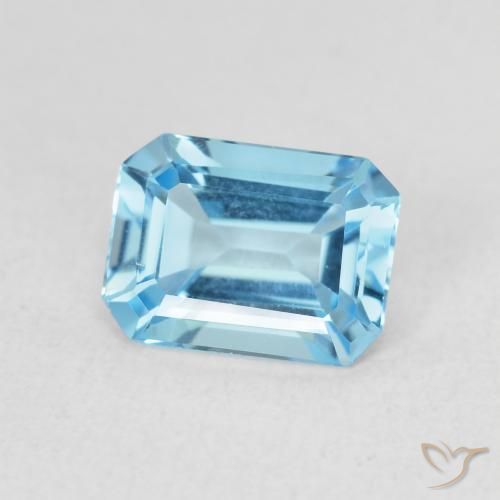 Topacio Azul maya intenso natural de 1.79 ct, Corte Octágono / Esmeralda, VVS