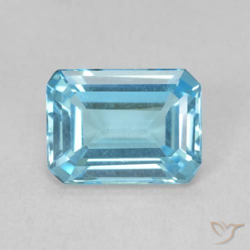 1.90ct Natural Azul Suizo Topacio, corte esmeralda, VVS-VS