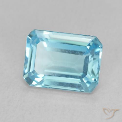 Topacio Azul Suizo natural de 1.90 ct, Corte Octágono / Esmeralda, VVS-VS