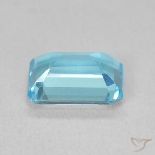Topacio Azul Suizo natural de 1.90 ct, Corte Octágono / Esmeralda, VVS-VS