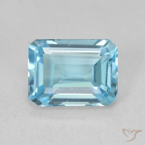 2.07ct Natural Azul Suizo Topacio, corte esmeralda, VS
