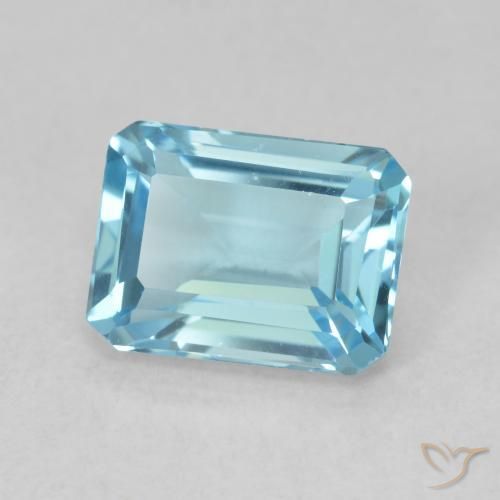Topacio Azul Suizo natural de 2.07 ct, Corte Octágono / Esmeralda, VS