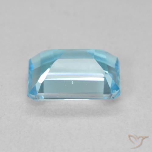 Topacio Azul Suizo natural de 2.07 ct, Corte Octágono / Esmeralda, VS